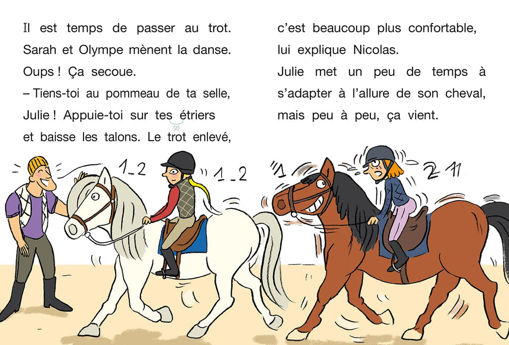 Julie monte à cheval