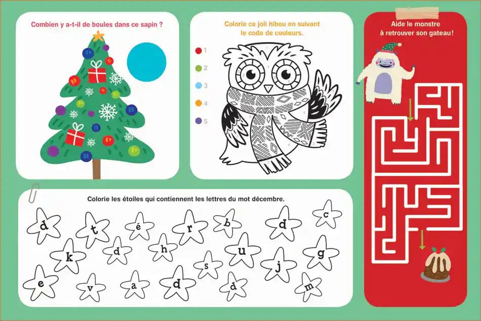 Je m'amuse à Noël - Labyrinthes, grands défis, dessins et beaucoup plus !