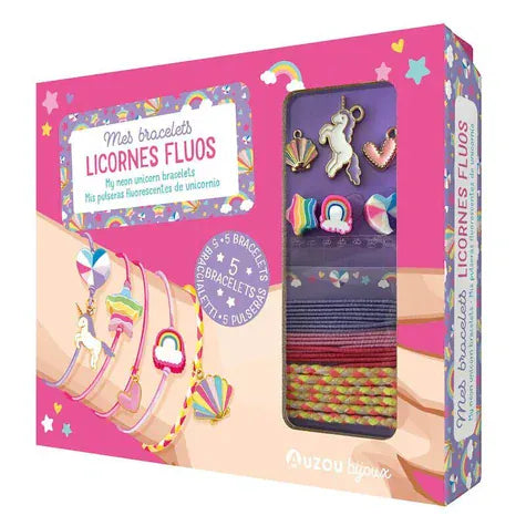 Coffret - Mes bracelets licornes fluos
