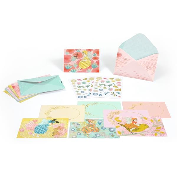 8 invitations & stickers - Fées d'un jour