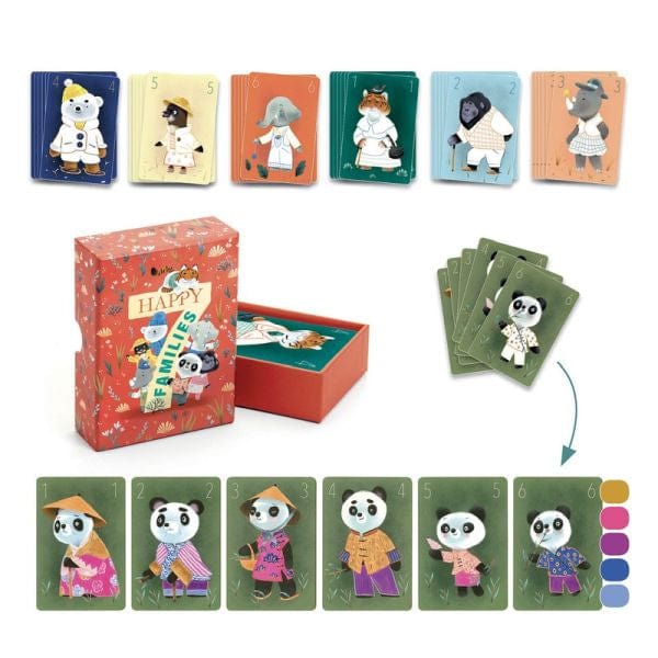 DIY - Jeu de 7 familles à colorier - Chics animaux