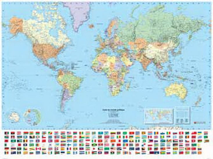 Carte murale plastifiée - Le monde politique