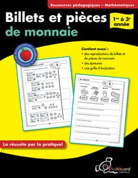Billets et pièces de monnaie - 1e à la 3e années
