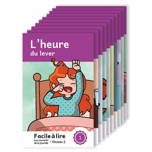 Ensemble Facile à lire - Les moments de la journée - Niveau 2 - Livre 1 à 10