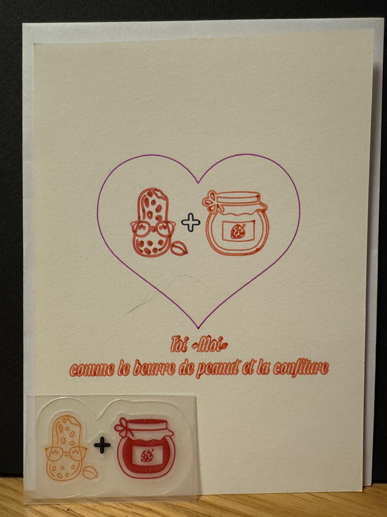 Carte de souhait - Saint-Valentin - Beurre de peanut et confiture