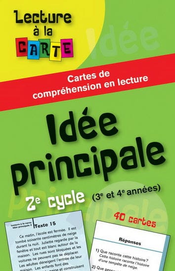 Idée principale, 2e cycle : cartes de compréhension en lecture