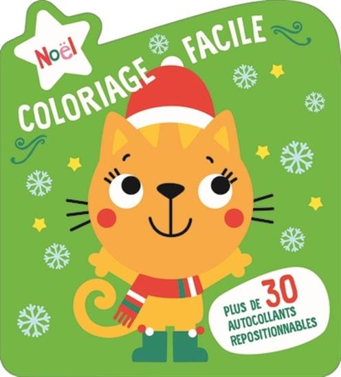 Coloriage facile - Noël - le chat