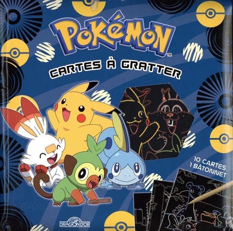 Pokémon - Cartes à gratter - Avec 10 cartes et 1 bâtonnet