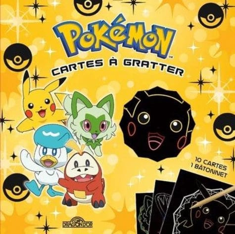 Pokémon - Cartes à gratter - Avec 10 cartes et 1 bâtonnet