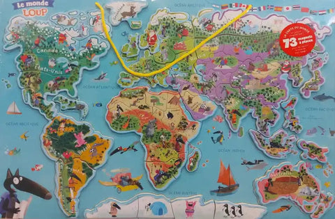 Carte du monde magnétique - Découvre le monde avec Loup