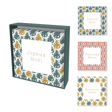 Coffret - Carte de souhait - Noël - Format géométrique