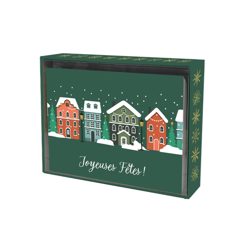 Coffret - Carte de souhait - Noël - Petit village