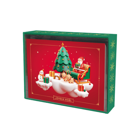 Coffret - Carte de souhait - Noël - Avec le Père Noël