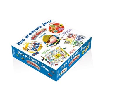 Mes premiers jeux P'tit garçon : loto, dominos, mémo, jeu de l'oie, jeu des voitures de course