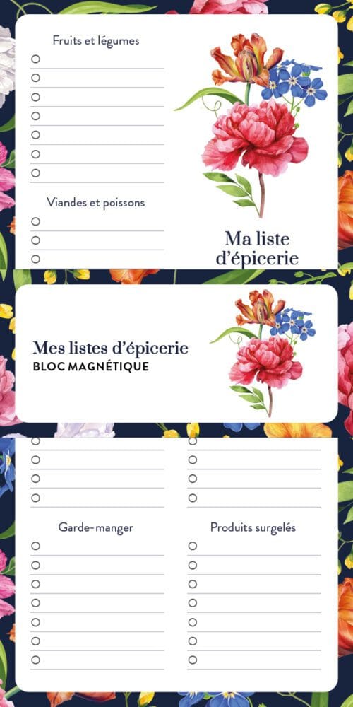 Mémo bloc note aimanté - Floral