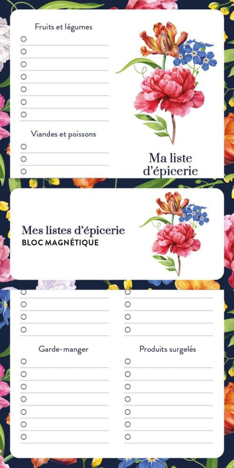 Mémo bloc note aimanté - Floral