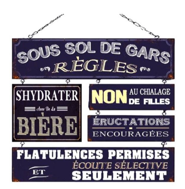 Pancarte bilingue - Man's cave