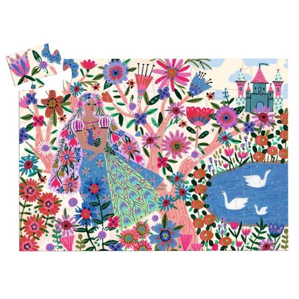Puzzle Silhouette - La princesse et son paon