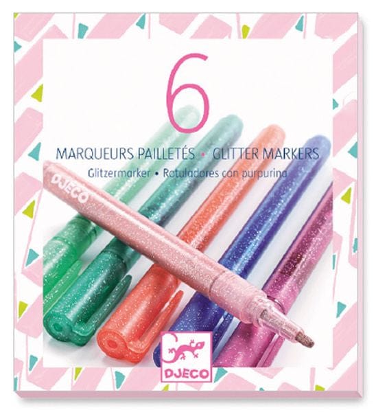 6 marqueurs pailletés