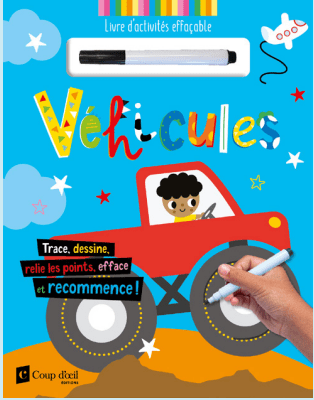 Livre d'activités effaçable - Véhicules