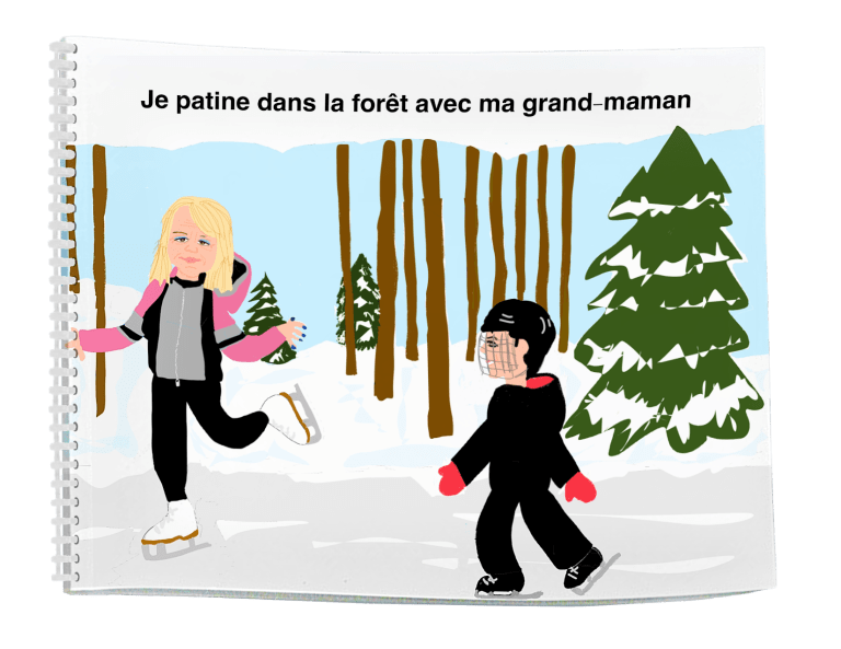 Je patine dans la forêt avec ma grand-maman