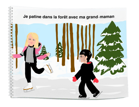 Je patine dans la forêt avec ma grand-maman