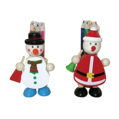 Support en bois pour crayons Noël