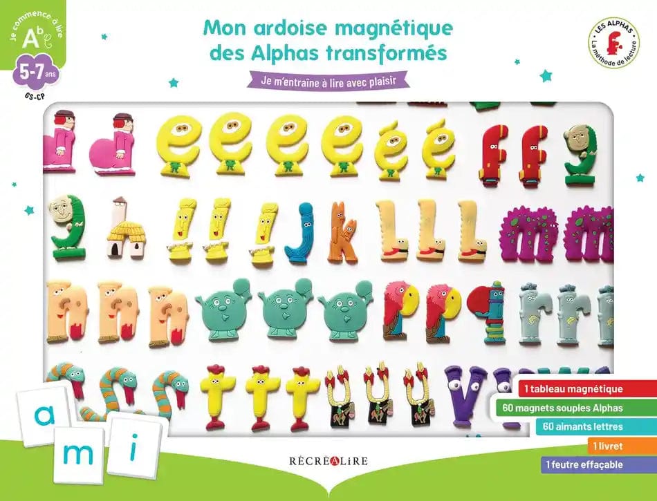 Mon ardoise magnétique des Alphas transformés
