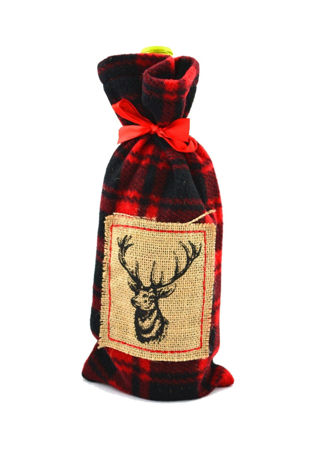 Sac cadeau pour bouteille de vin - Cerf Lumberjack