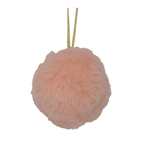 Décoration Sapin - Boule fourrure rose