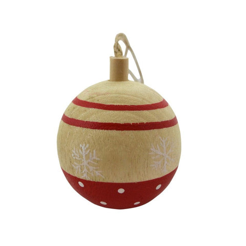 Décoration Sapin  - Boule en bois Flocon