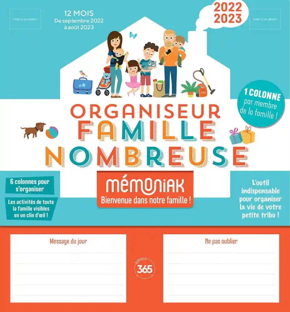 Organiseur Memoniak spécial  famille nombreuse 2022-2023