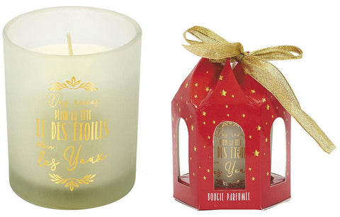 Bougie parfumée et boîte de Noël - Étoiles plein les yeux