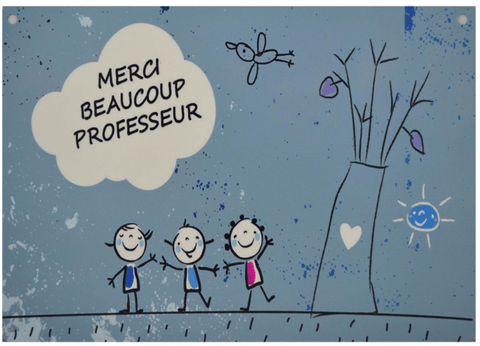 Affiche réversible bilingue - Merci beaucoup professeur