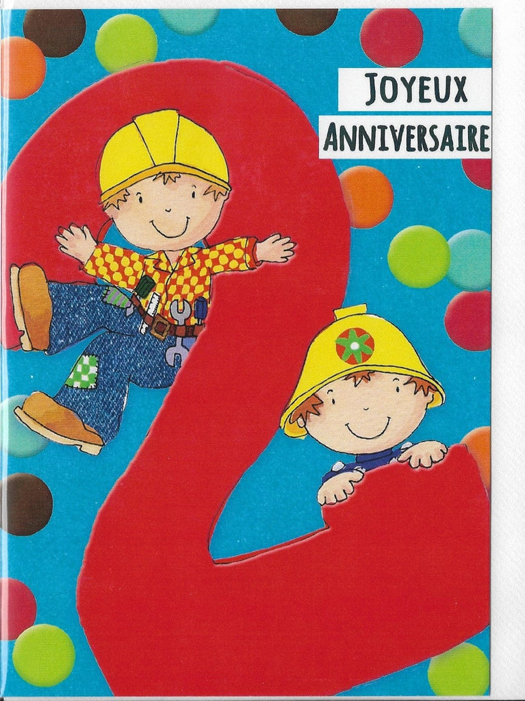 Carte de souhait - Anniversaire - Garçon 2 ans