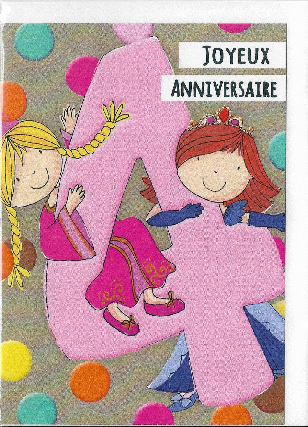 Carte de souhait - Anniversaire - Fille 4 ans