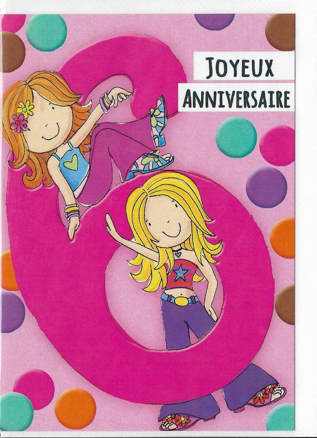Carte de souhait - Anniversaire - Fille 6 ans