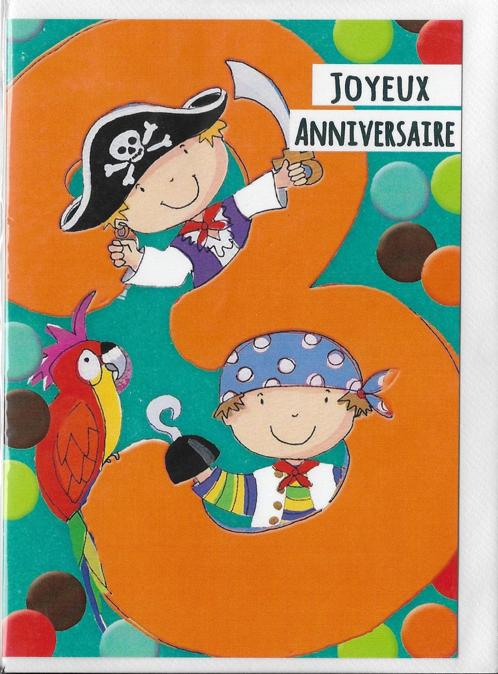 Carte de souhait - Anniversaire -  Garçon 3 ans