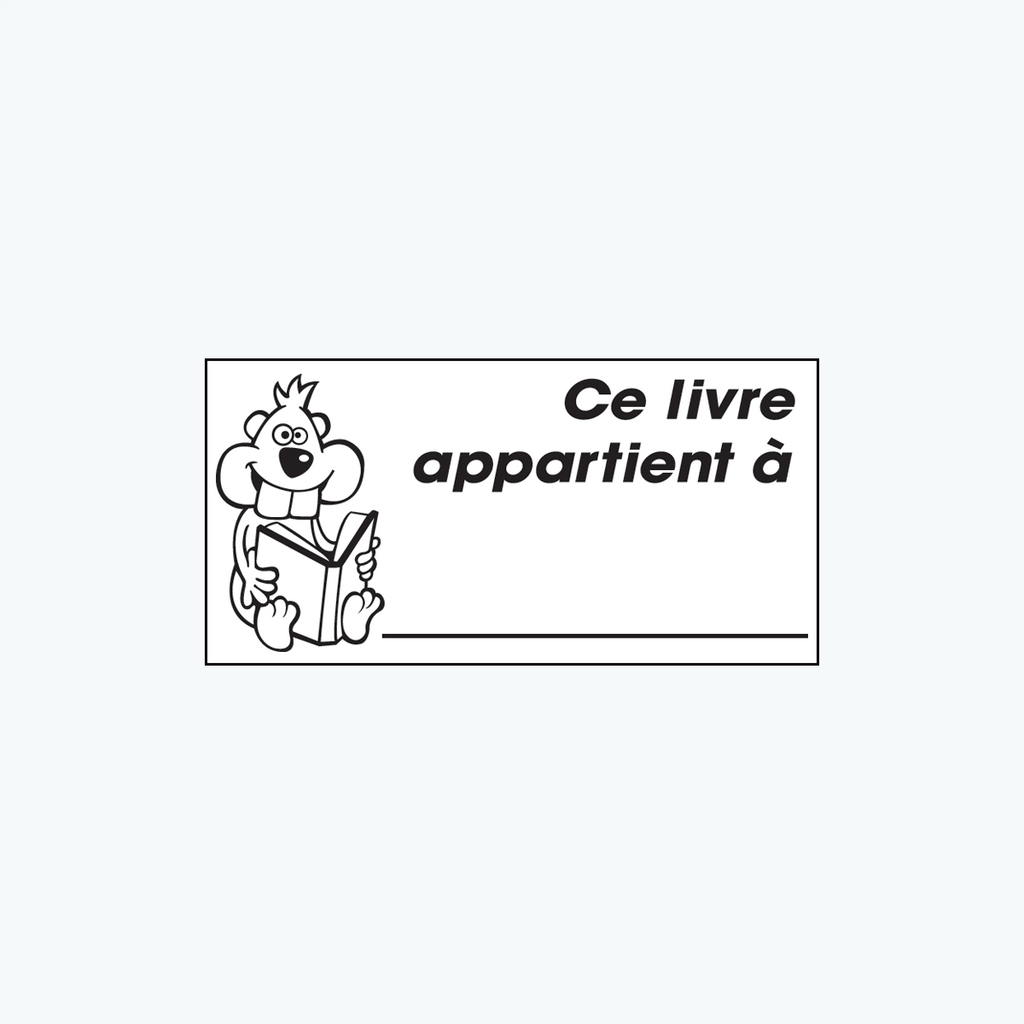 Tampon en bois - Ce livre appartient à..