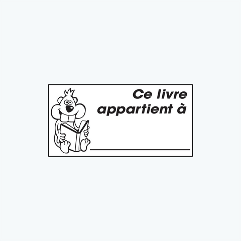 Tampon en bois - Ce livre appartient à..