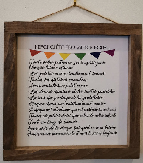 Cadre en bois Grand  - Enseignant(e)