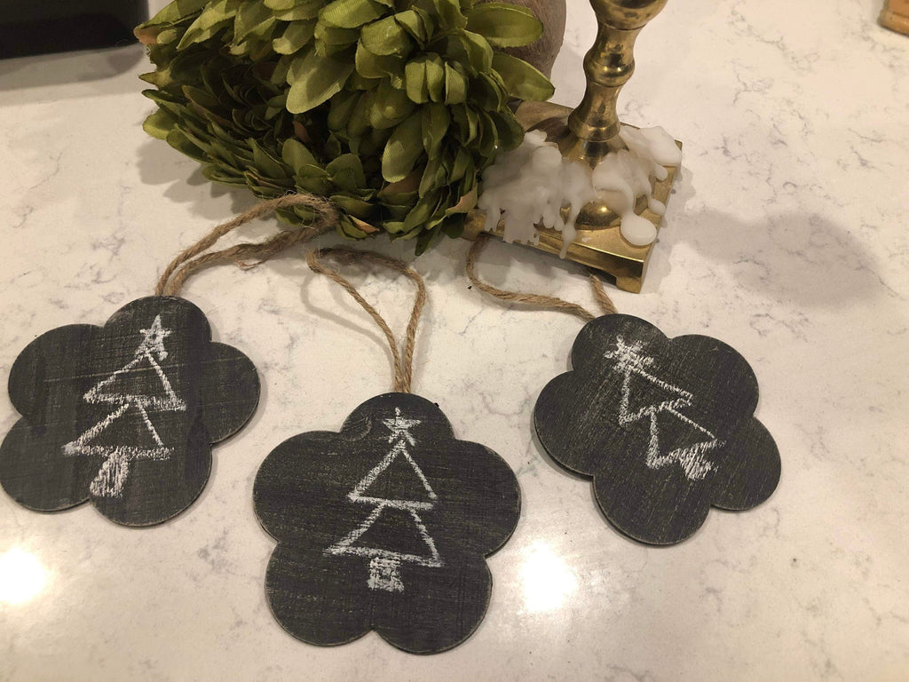 Ornement Sapin - En forme de fleur avec un sapin
