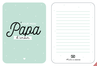 Carte de souhait - à messages  - Pour mon papa d'amour