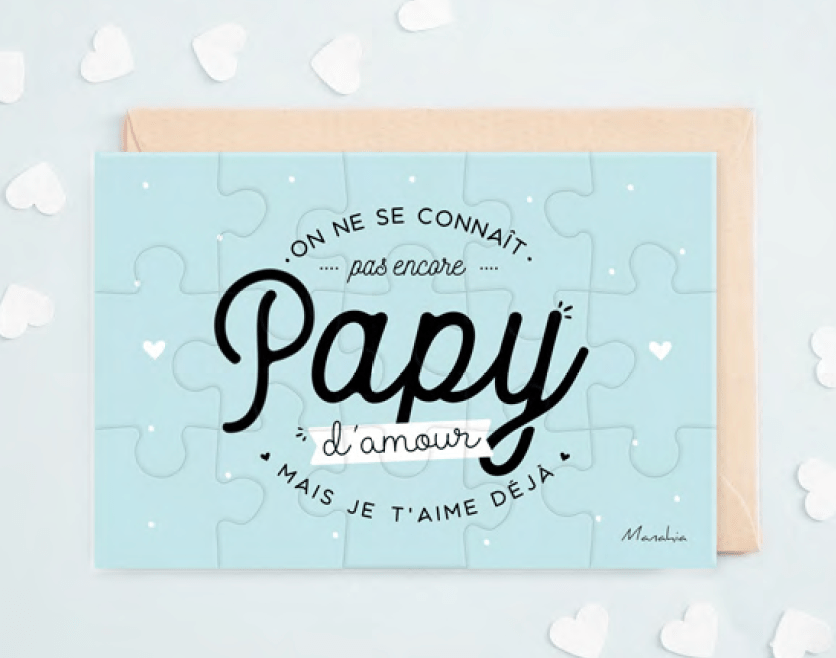 Carte de souhait - puzzle  - Papy d'amour...