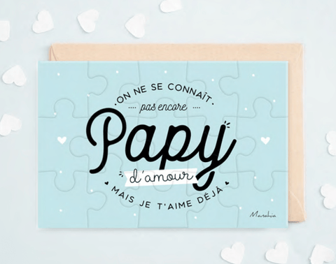 Carte de souhait - puzzle  - Papy d'amour...