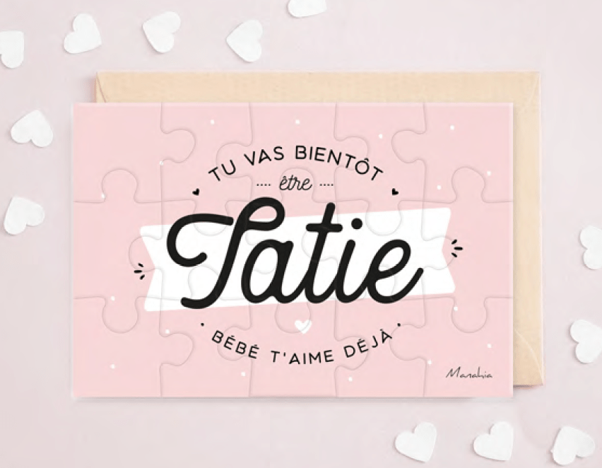 Carte de souhait - puzzle  - Bientôt Tatie...
