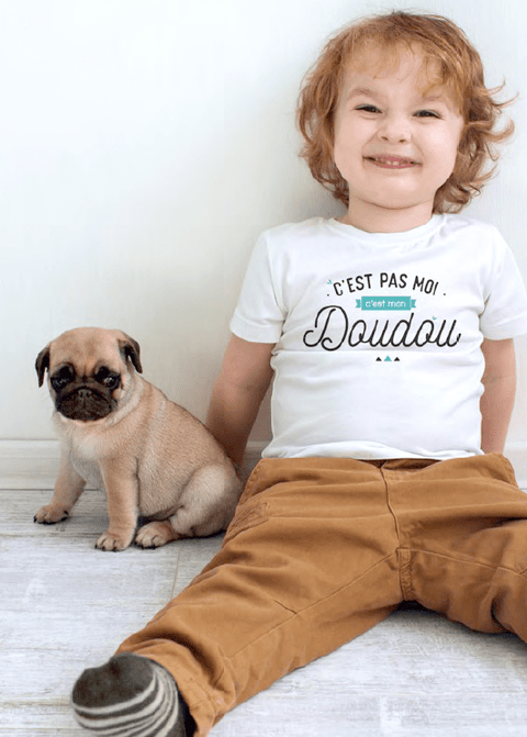 T-shirt  - garçon  - C'est pas moi c'est mon doudou...