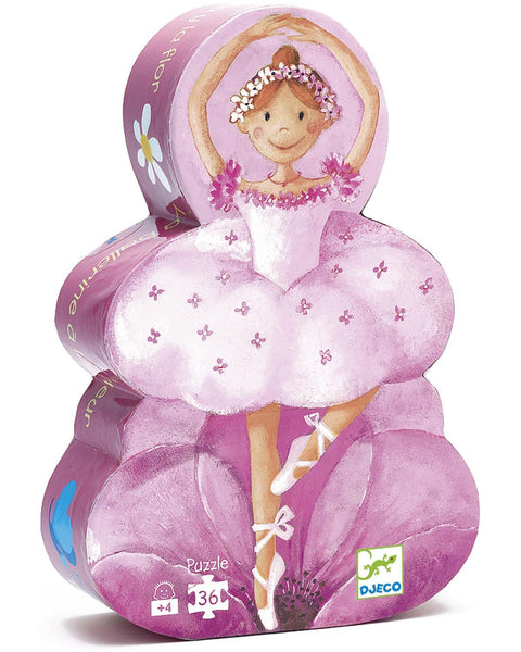 Puzzle silhouette - La ballerine à la fleur - 36 pièces