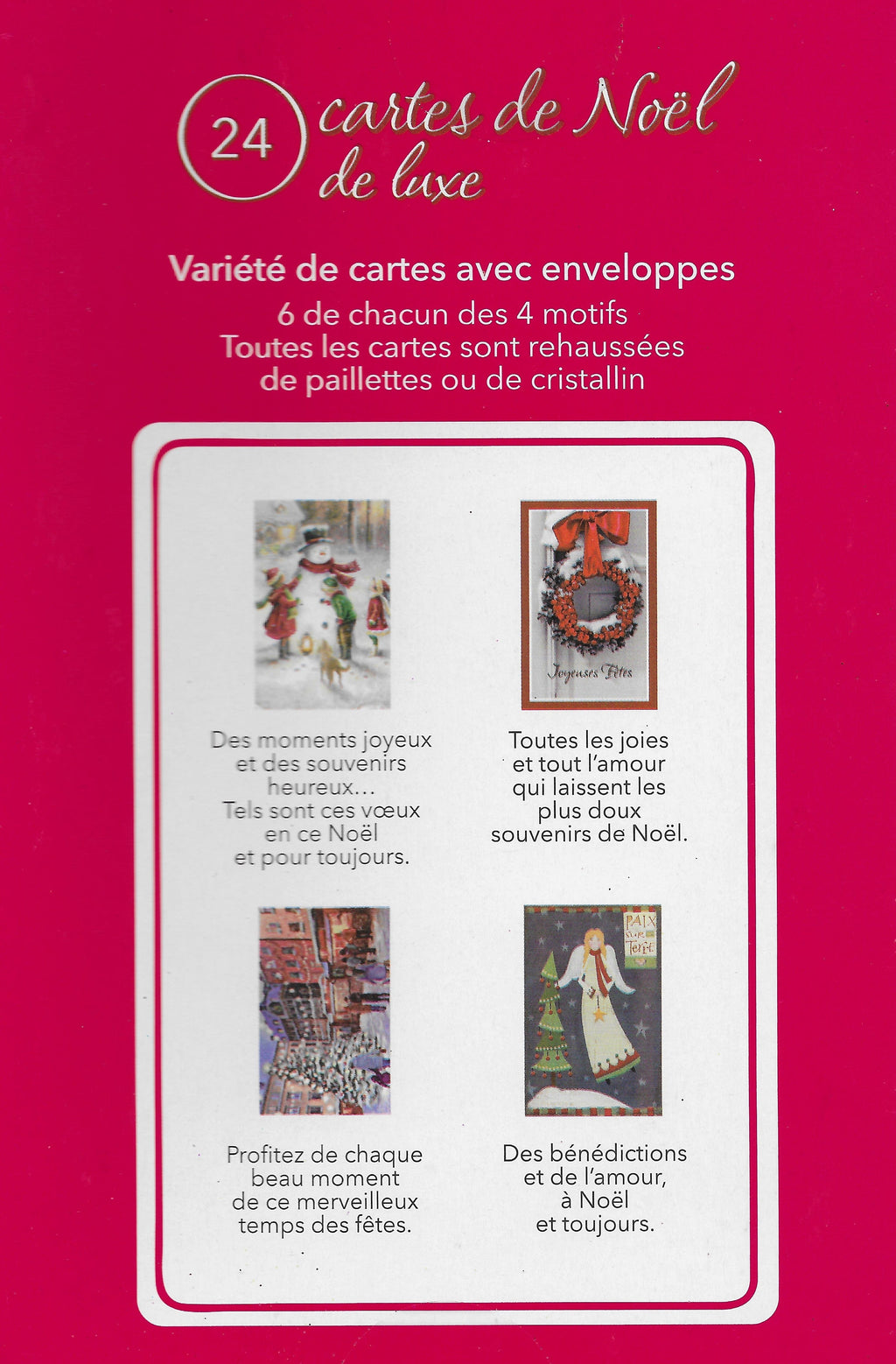 Coffret de 24 cartes de souhait - Noël