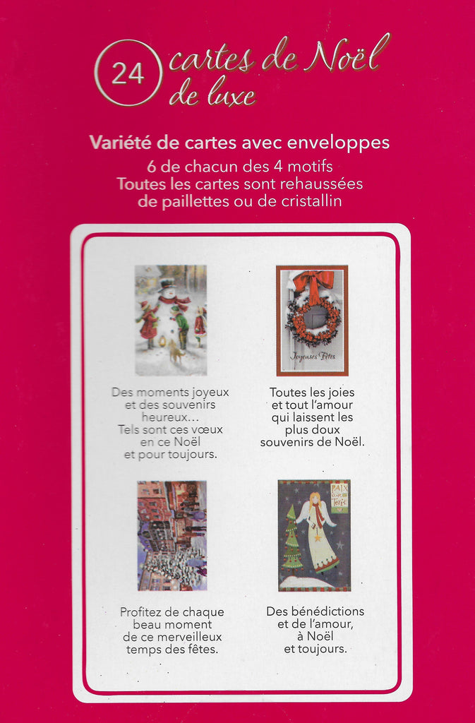 Coffret de 24 cartes de souhait - Noël